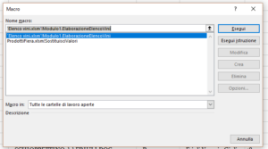 esegui macro