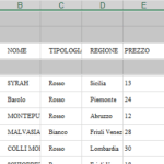 operazione selezione righe vuote